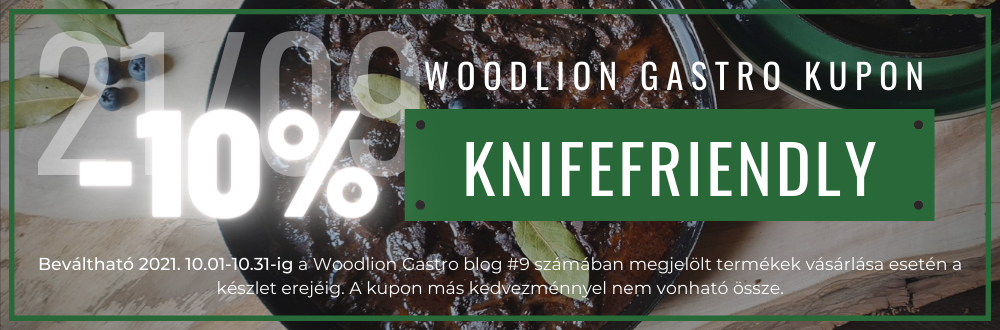 Váltsd be a gasztokupont októberben is egy Woodlion késbarát vágódeszka vásárlásakor!