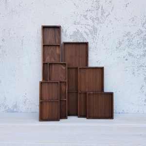 Modern Walnut Snack W3 3 széles rekesszel kialakított tálaló fekete diófából